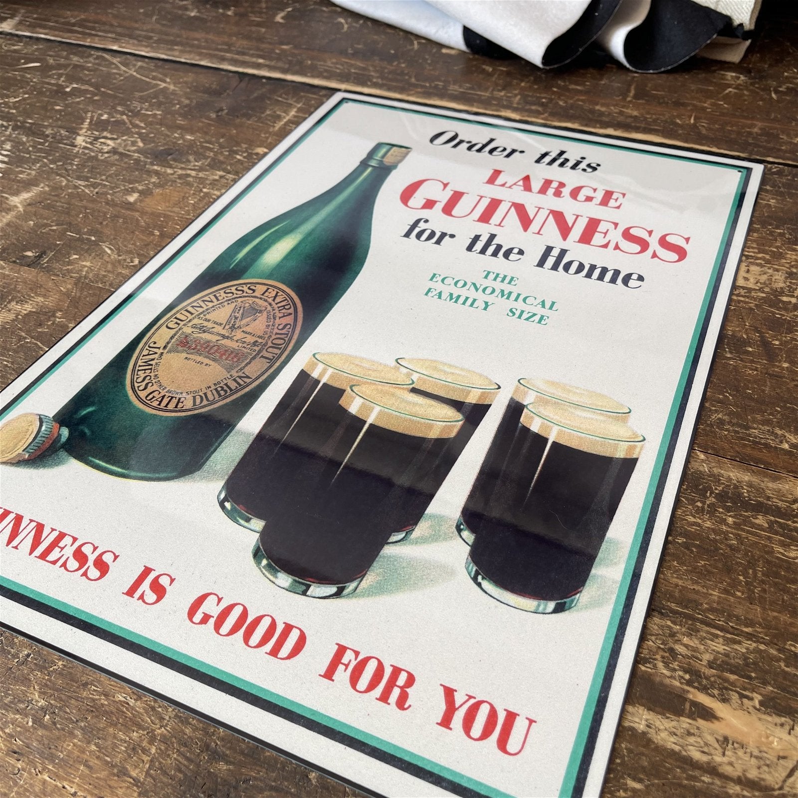 Vintage Metal Sign - Retro Advertising, Large Guinness For Home MS64