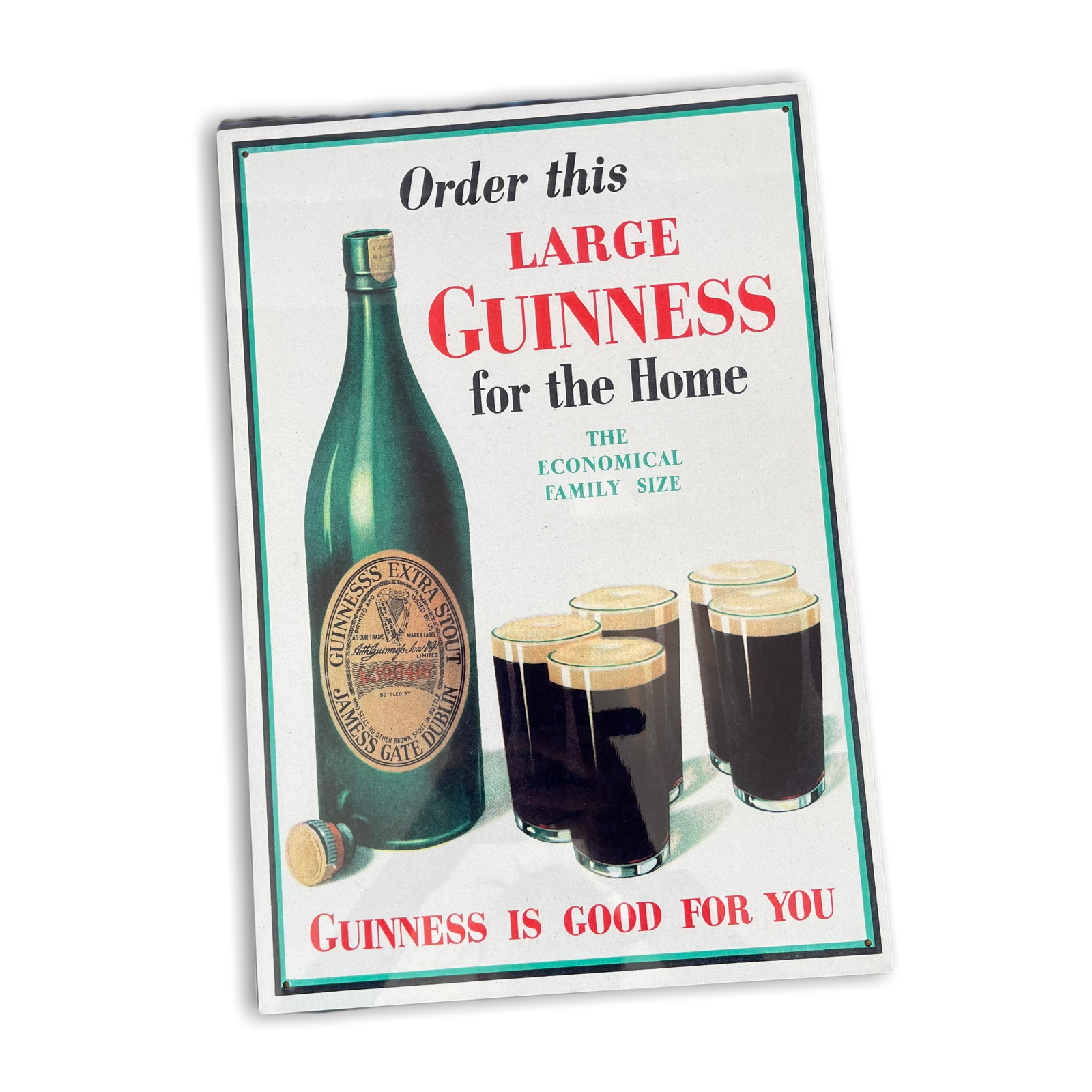 Vintage Metal Sign - Retro Advertising, Large Guinness For Home MS64