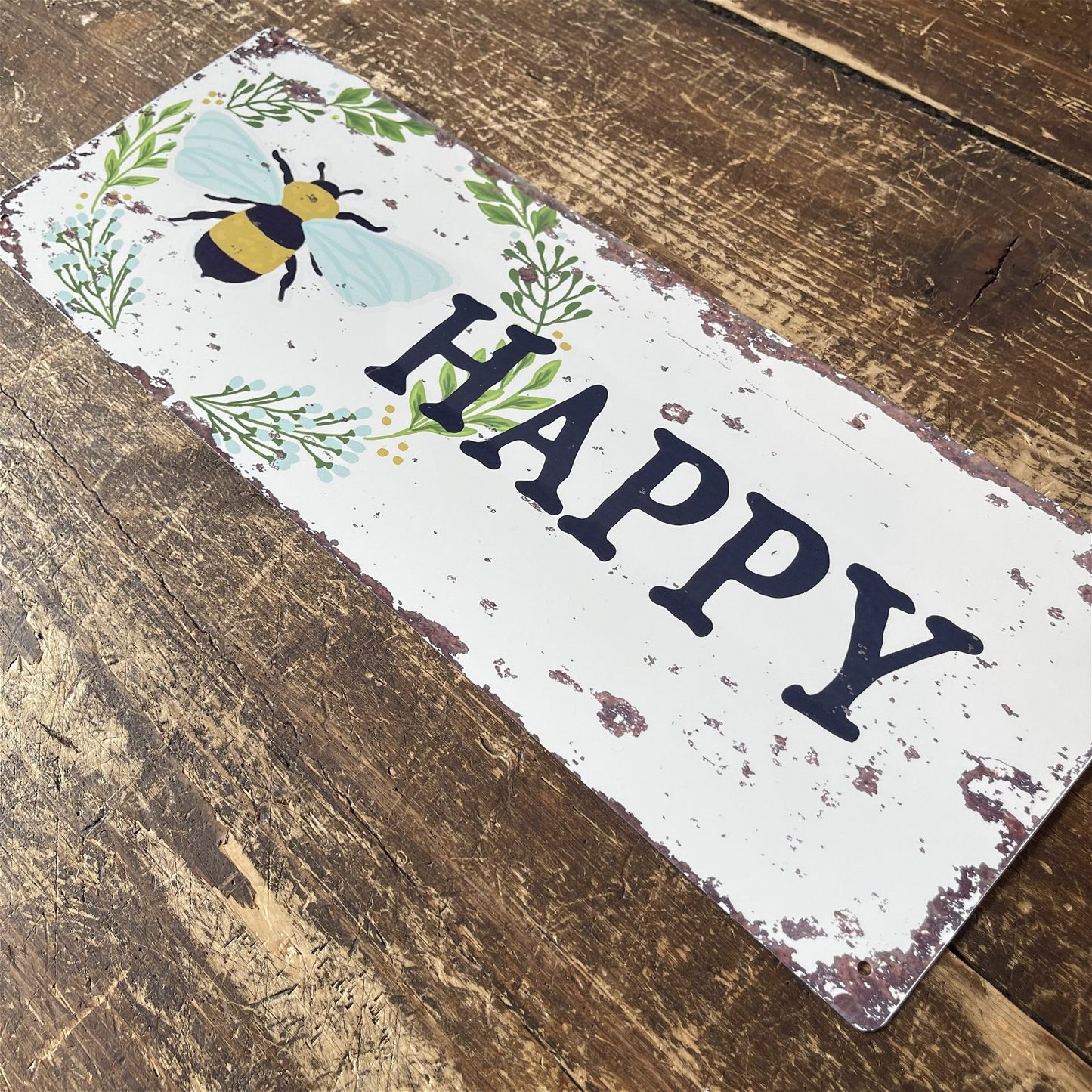 Vintage Metal Sign - Bee Happy Wall Sign MS72