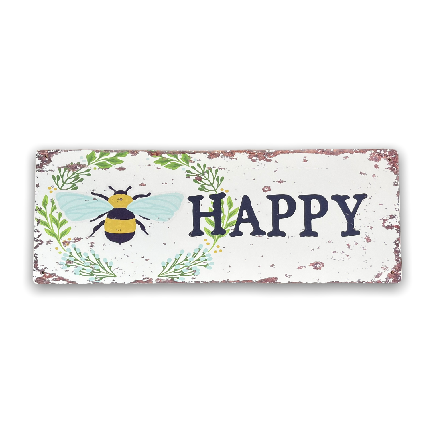 Vintage Metal Sign - Bee Happy Wall Sign MS72