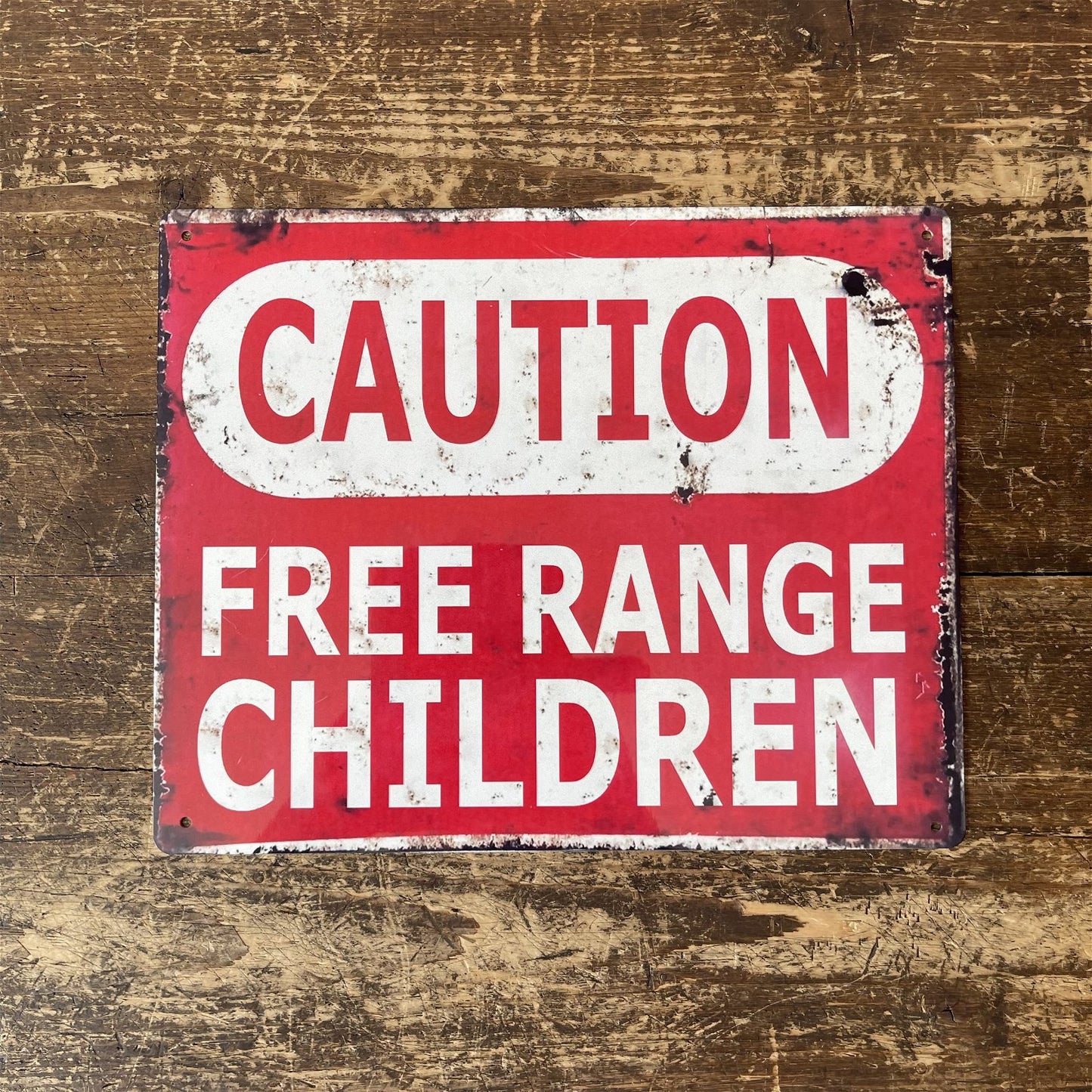 Vintage Metal Sign - Caution Free Range Children Wall Sign MS75