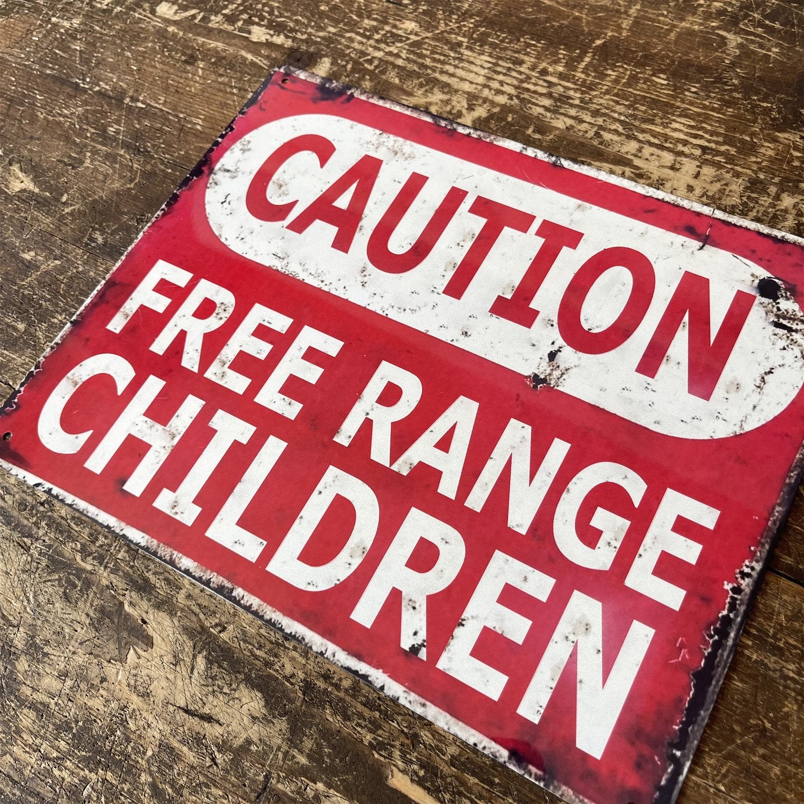 Vintage Metal Sign - Caution Free Range Children Wall Sign MS75