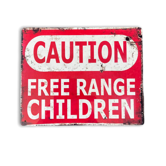 Vintage Metal Sign - Caution Free Range Children Wall Sign MS75