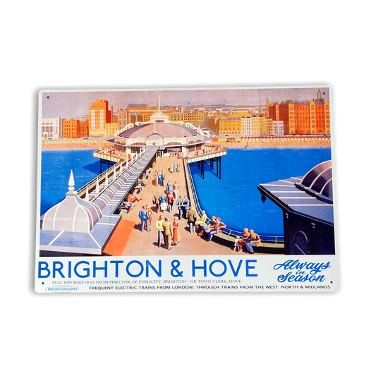 Vintage Metal Sign - British Railways Retro Advertising, Brighton & Hove MS79