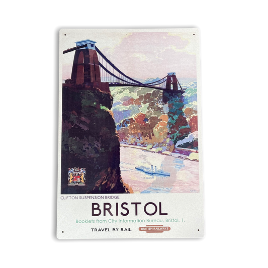 Vintage Metal Sign - British Railways Retro Advertising, Bristol Clifton Suspension Bridge MS80