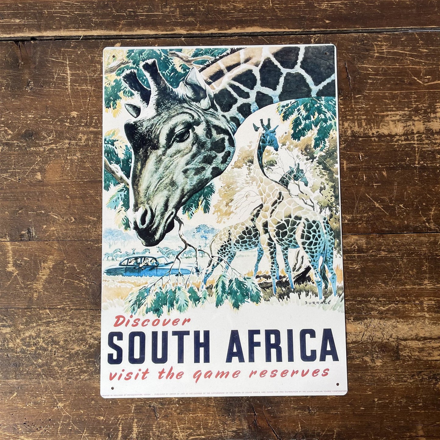 Vintage Metal Sign - Retro Travel Advertising, Visit South Africa MS84