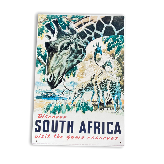 Vintage Metal Sign - Retro Travel Advertising, Visit South Africa MS84