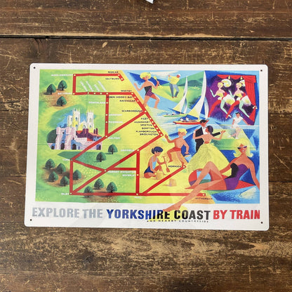 Vintage Metal Sign - British Railways Retro Advertising, Explore The Yorkshire Coast MS85