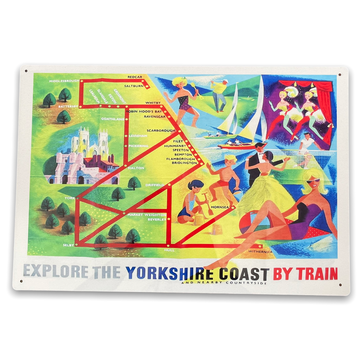 Vintage Metal Sign - British Railways Retro Advertising, Explore The Yorkshire Coast MS85