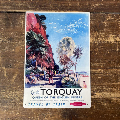 Vintage Metal Sign - British Railways Retro Advertising, Torquay Queen Of The English Riviera MS86