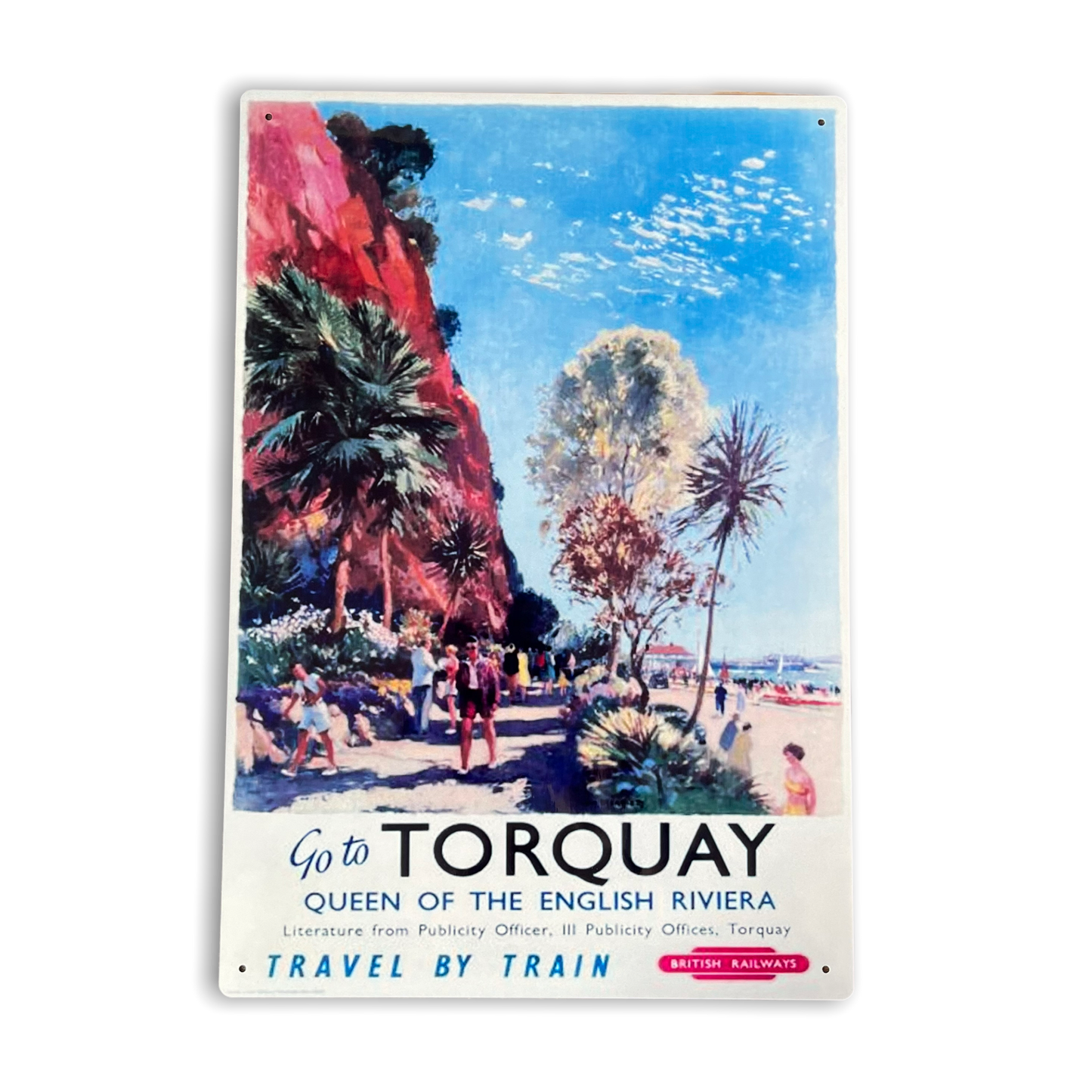 Vintage Metal Sign - British Railways Retro Advertising, Torquay Queen Of The English Riviera MS86