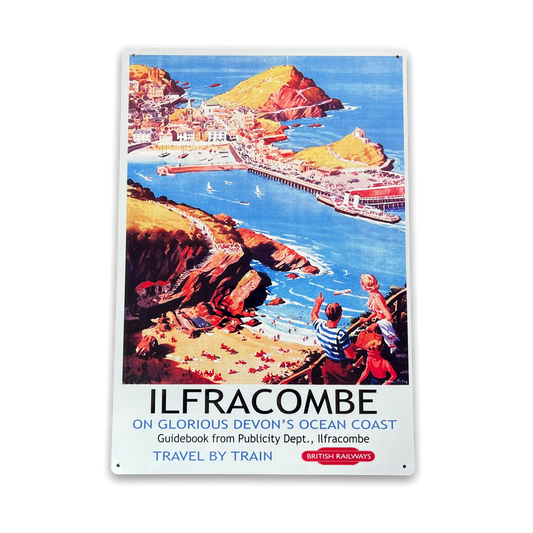 Vintage Metal Sign - British Railways Retro Advertising, Ilfracombe MS88