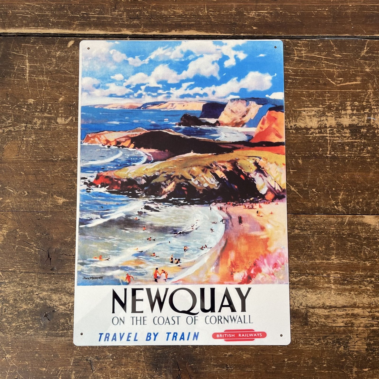 Vintage Metal Sign - British Railways Retro Advertising, Newquay MS89