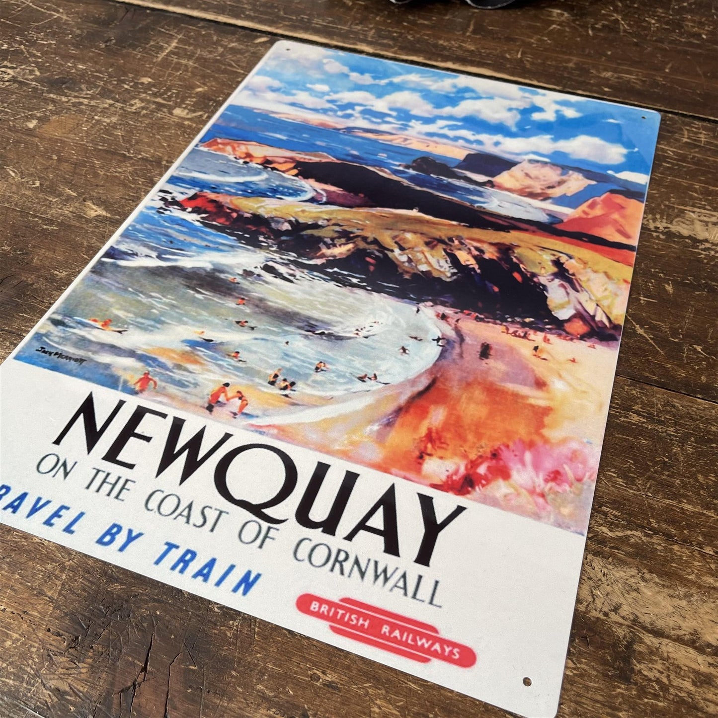 Vintage Metal Sign - British Railways Retro Advertising, Newquay MS89