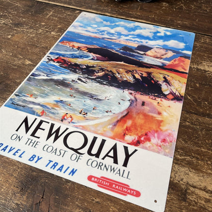 Vintage Metal Sign - British Railways Retro Advertising, Newquay MS89