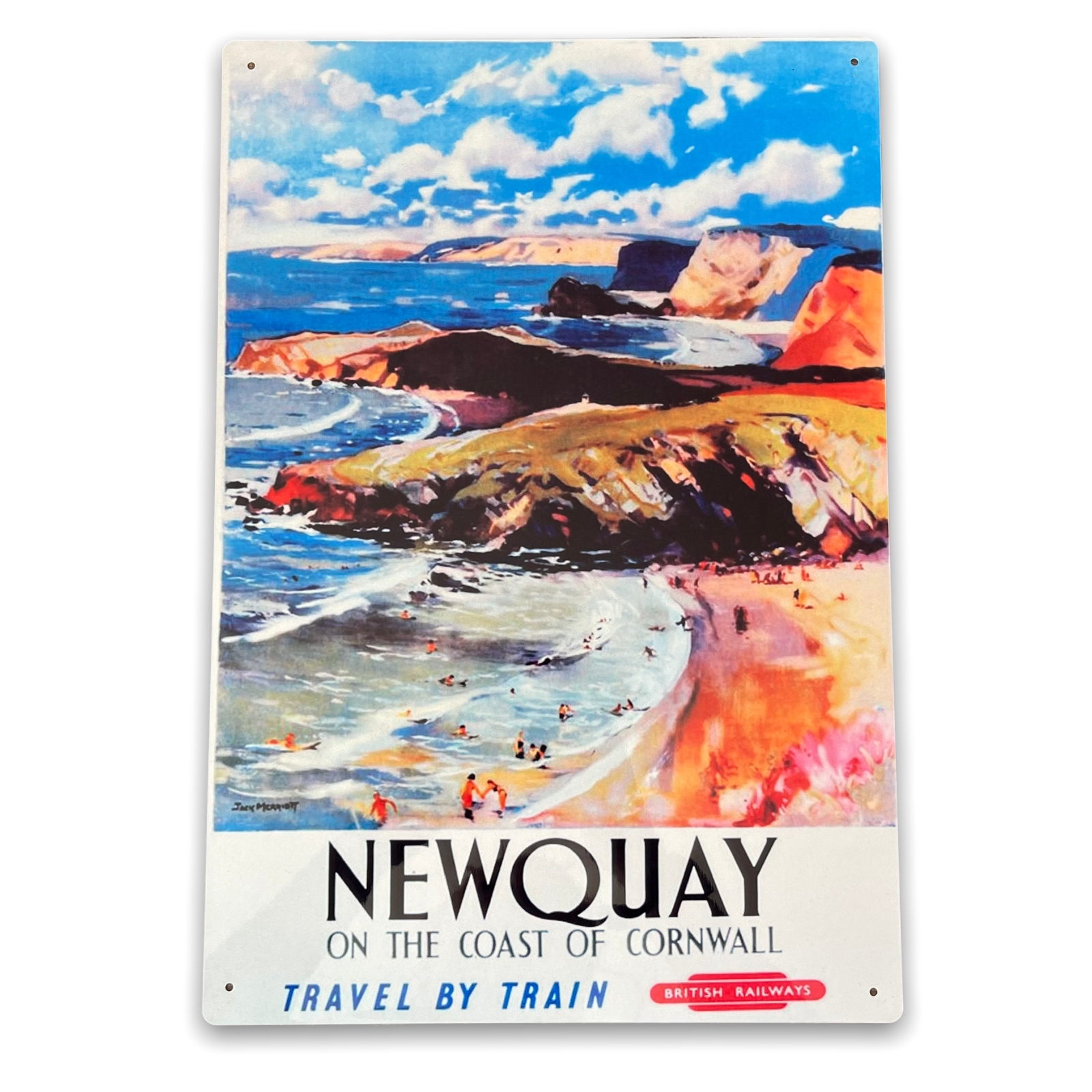 Vintage Metal Sign - British Railways Retro Advertising, Newquay MS89