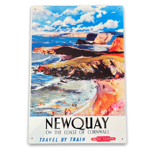 Vintage Metal Sign - British Railways Retro Advertising, Newquay MS89