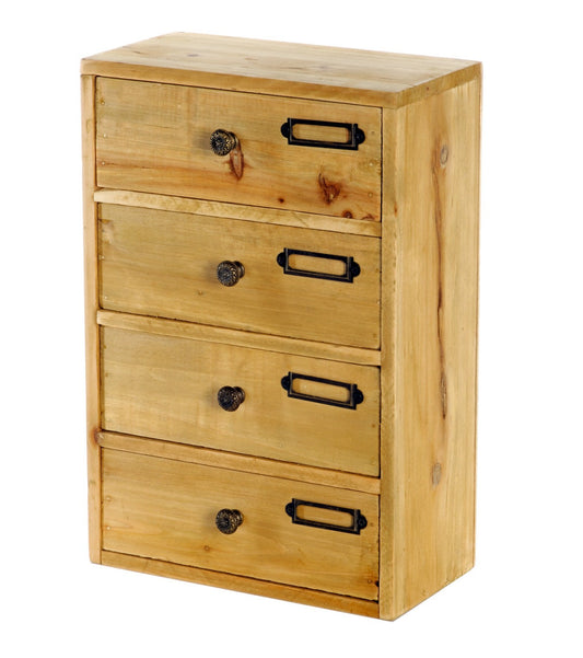 Tall 4 Drawers Wooden Storage 23 x 13 x 34 cm N0105