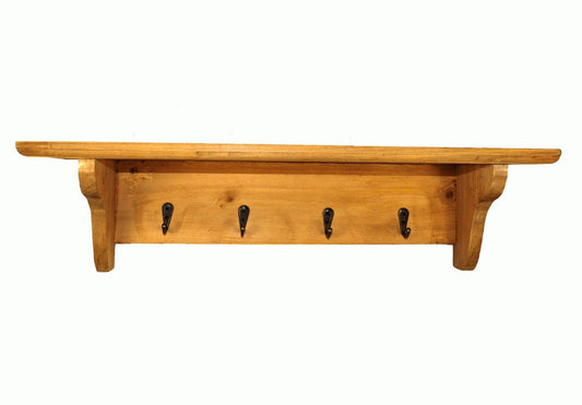 Keys Hanging Rack With Shelf PLAIN WOOD N0146B