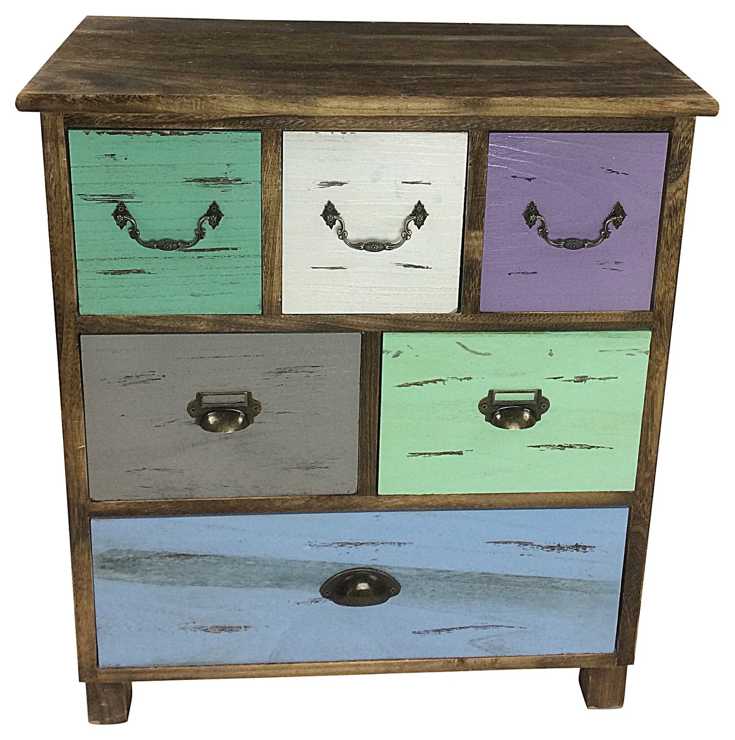 Wooden Storage Cabinet With 6 Drawers 69cm N0246