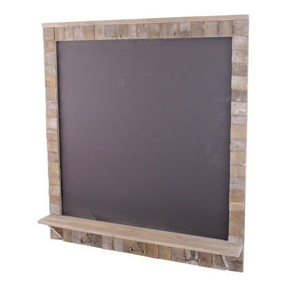 Large Blackboard with Driftwod Effect Surround, Shelf and 3 Double Hooks N0292