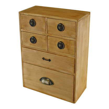 6 Drawer Storage Cabinet, Assorted Size Drawers N0296