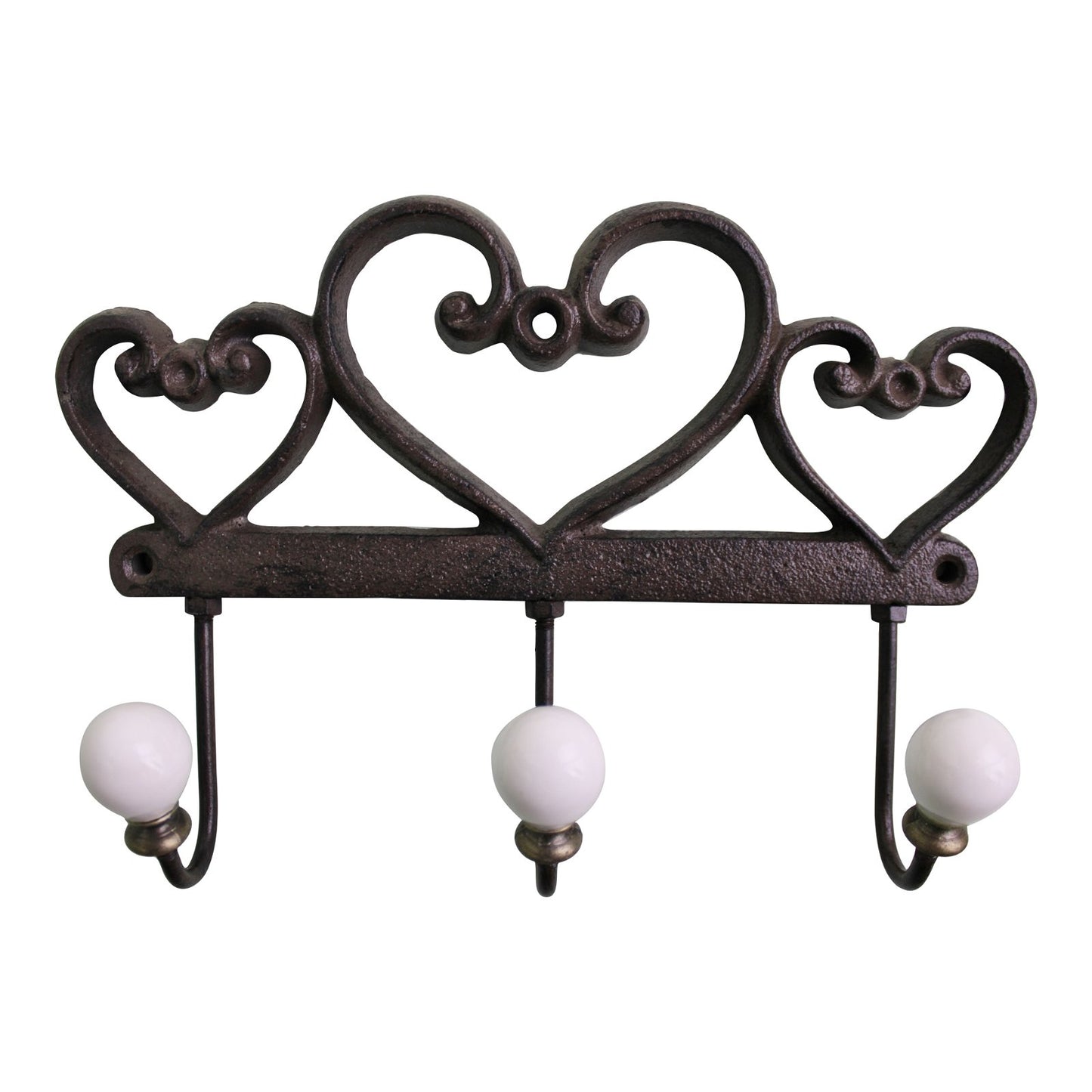 Rustic Cast Iron Wall Hooks, Hearts N0703