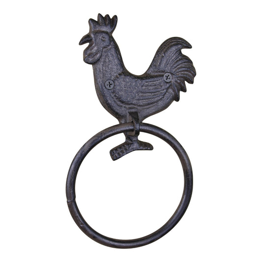 Cast Iron Rustic Towel Ring, Chicken N0714