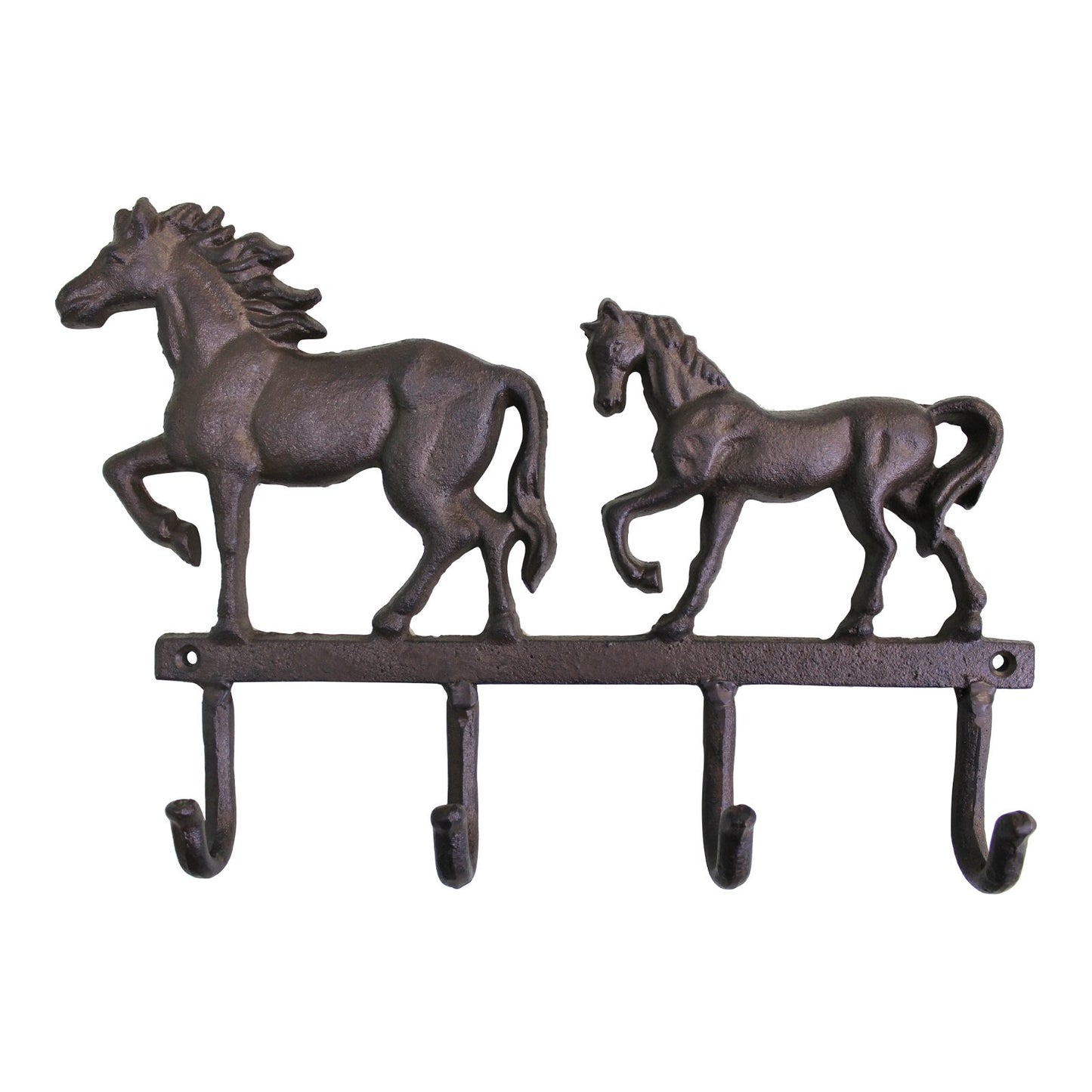 Rustic Cast Iron Wall Hooks, Two Horses N0729