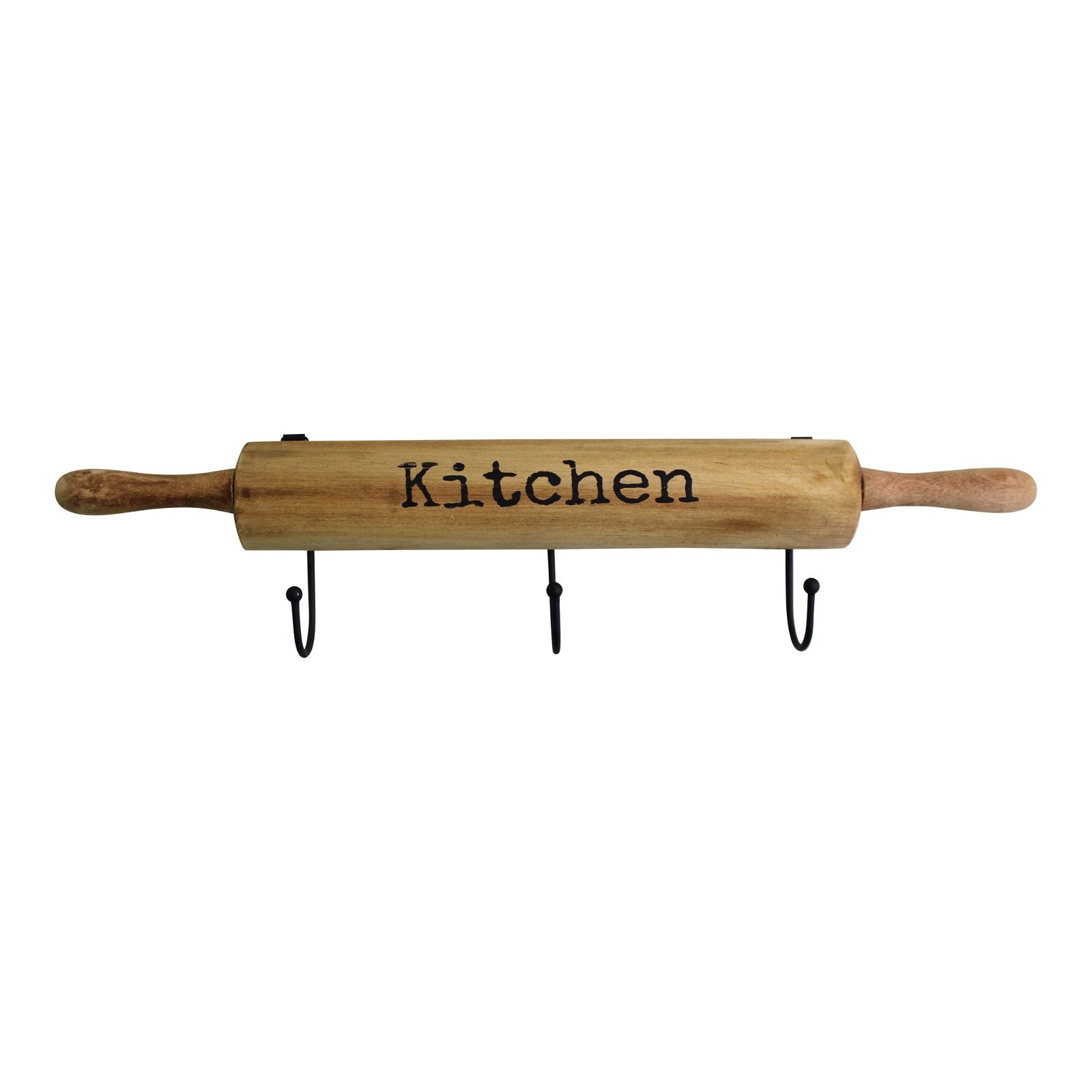 Kitchen Wall Hooks, 4 Hooks with a Rolling Pin Design N0742