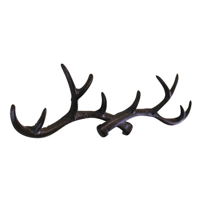 Rustic Cast Iron Wall Hooks, Stag Antlers, Large N0759