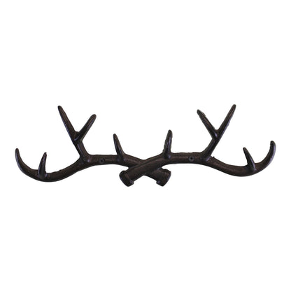 Rustic Cast Iron Wall Hooks, Stag Antlers, Large N0759