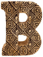 Hand Carved Wooden Geometric Letter B N1001-B