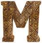 Hand Carved Wooden Geometric Letter M N1012-M