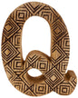 Hand Carved Wooden Geometric Letter Q N1016-Q