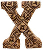 Hand Carved Wooden Geometric Letter X N1023-X