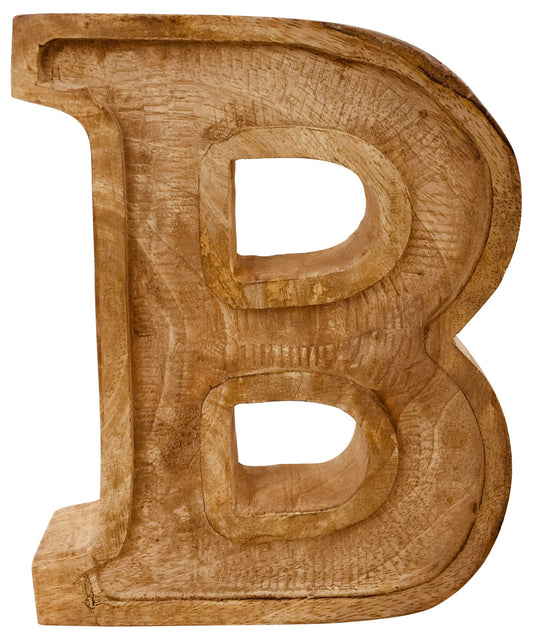 Hand Carved Wooden Embossed Letter B N1101-B