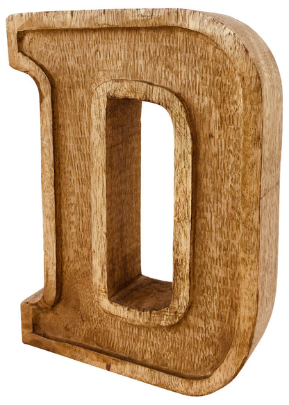 Hand Carved Wooden Embossed Letter D N1103-D