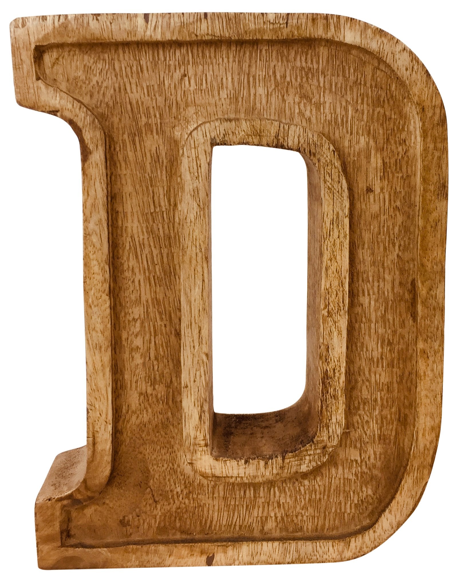 Hand Carved Wooden Embossed Letter D N1103-D