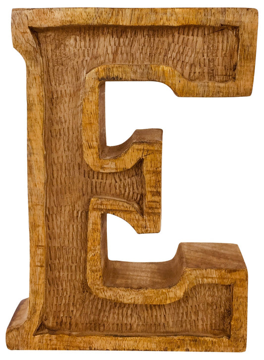 Hand Carved Wooden Embossed Letter E N1104-E