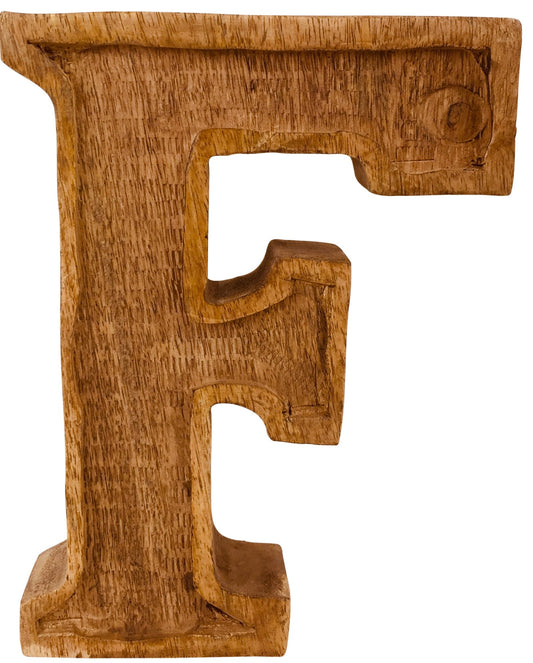 Hand Carved Wooden Embossed Letter F N1105-F