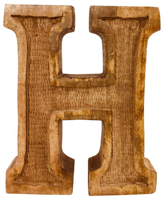 Hand Carved Wooden Embossed Letter H N1107-H