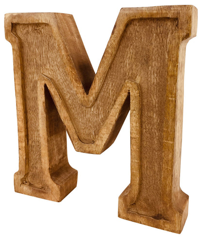 Hand Carved Wooden Embossed Letter M N1112-M