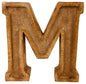 Hand Carved Wooden Embossed Letter M N1112-M