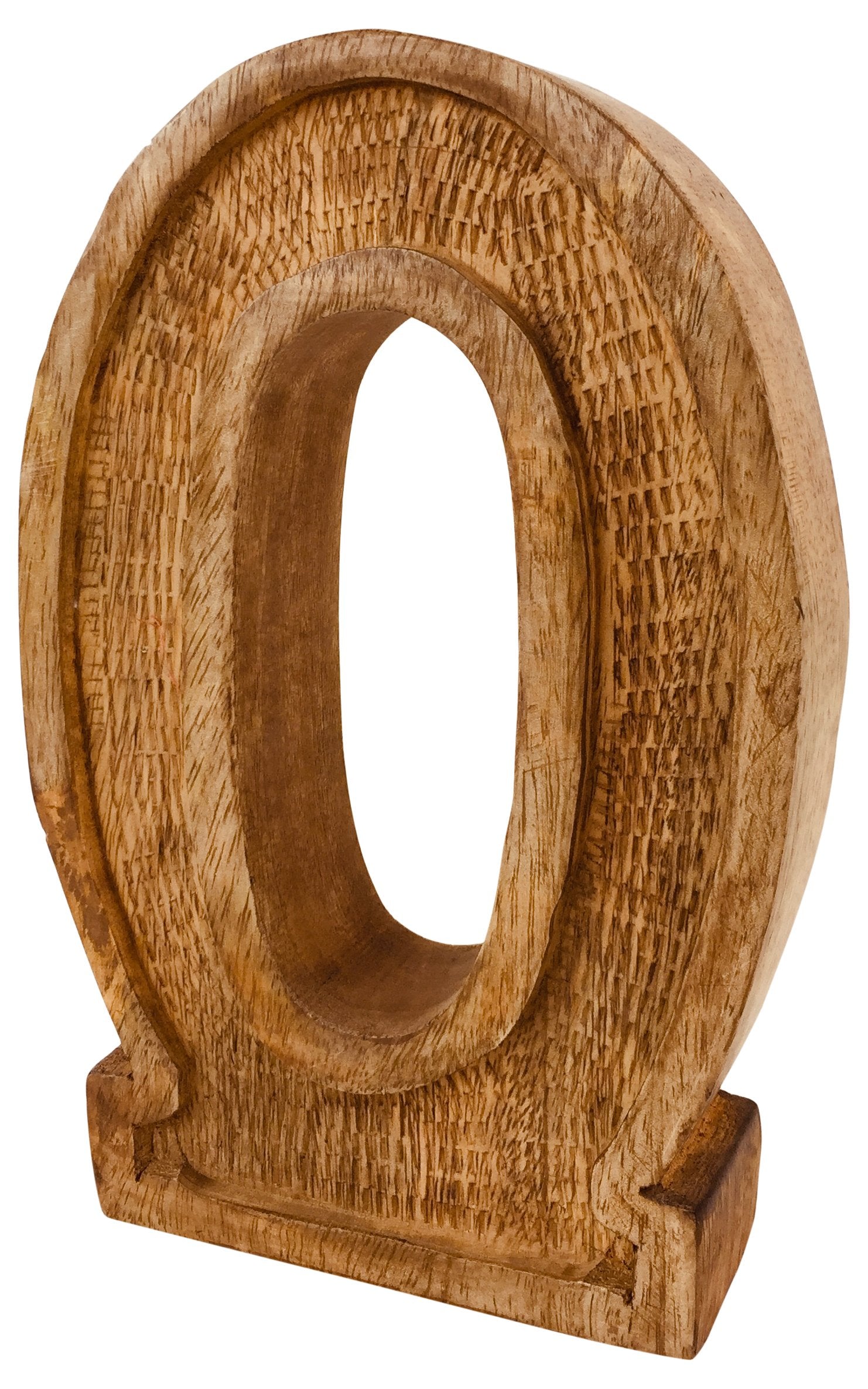 Hand Carved Wooden Embossed Letter O N1114-O