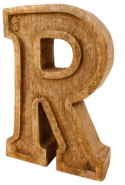 Hand Carved Wooden Embossed Letter R N1117-R