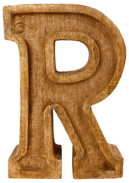 Hand Carved Wooden Embossed Letter R N1117-R