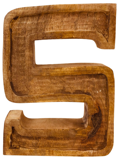 Hand Carved Wooden Embossed Letter S N1118-S