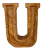 Hand Carved Wooden Embossed Letter U N1120-U