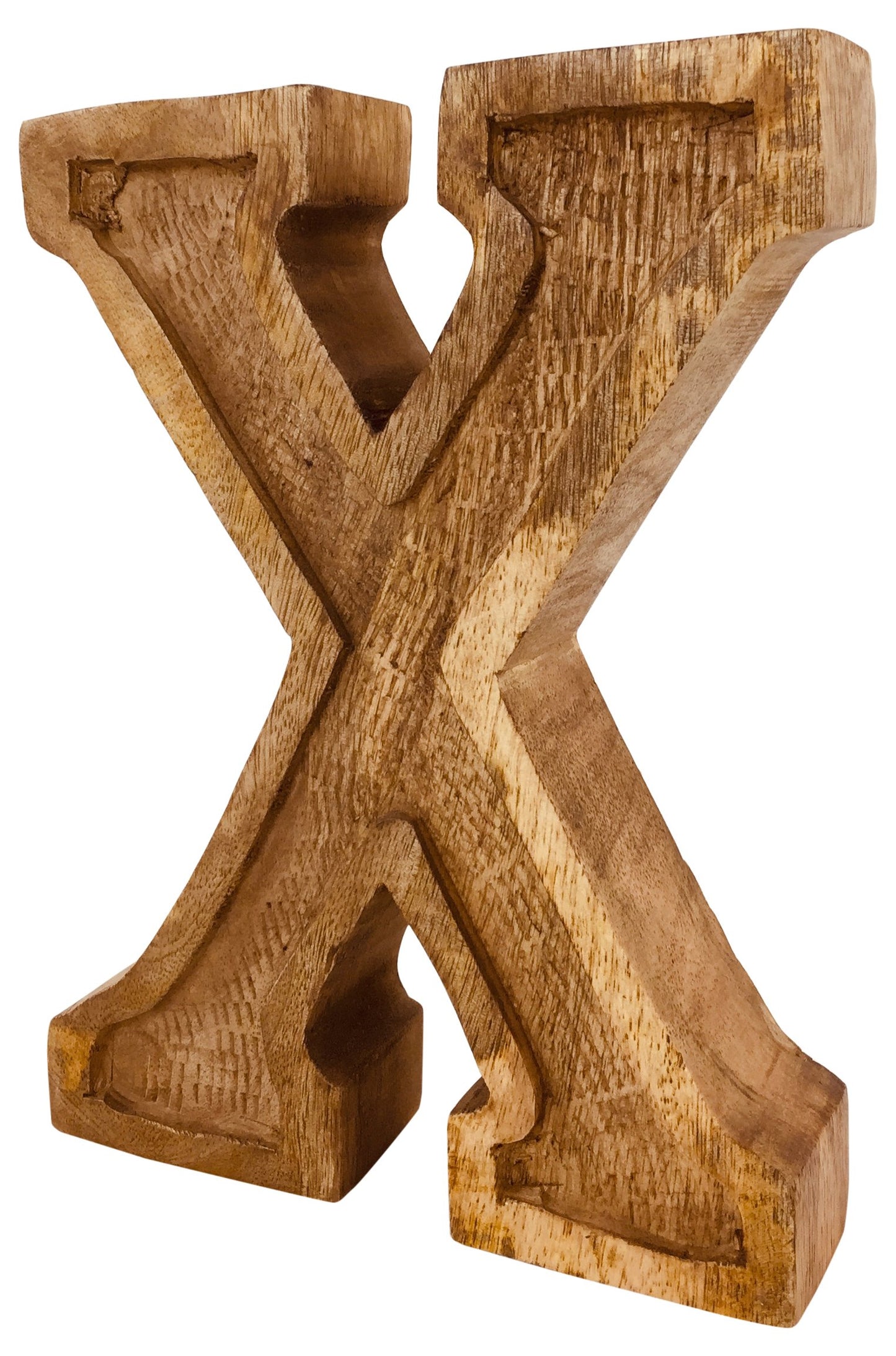 Hand Carved Wooden Embossed Letter X N1123-X